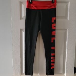 PINK Victoria's Secret Black and Red  Leggings